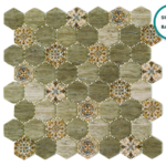 Hexagonal glass-ceramic mosaic Oliva – mosaic sheet