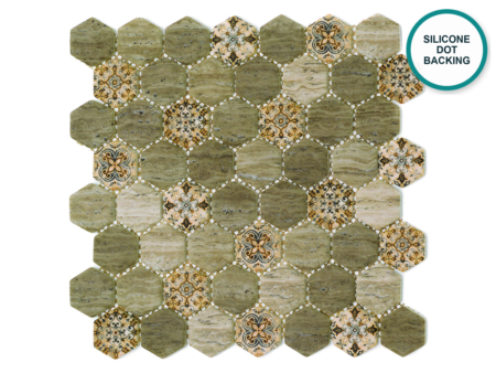 Hexagonal glass-ceramic mosaic Oliva – mosaic sheet
