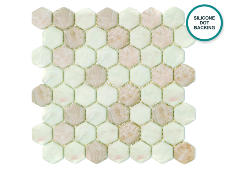 Hexagonal glass-ceramic mosaic Onyx – mosaic sheet