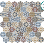 Hexagonal glass-ceramic mosaic Orta – mosaic sheet