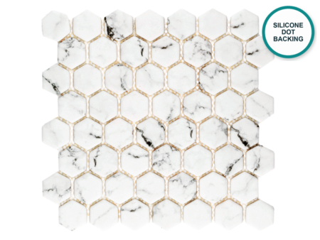 Hexagonal glass-ceramic mosaic Pentelikon – mosaic sheet