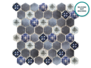 Hexagonal glass-ceramic mosaic Piombo – mosaic sheet