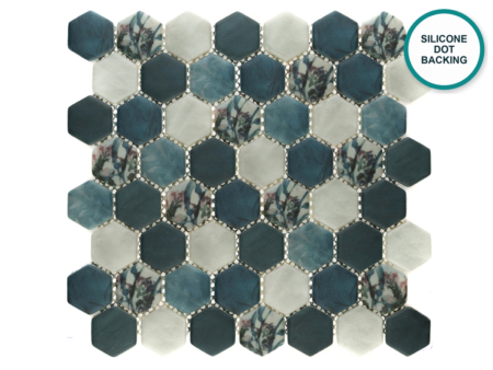 Hexagonal glass-ceramic mosaic Strelitzia – mosaic sheet