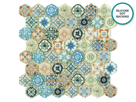 Hexagonal glass-ceramic mosaic Udaipur – mosaic sheet