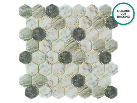 Hexagonal glass-ceramic mosaic Verdello – mosaic sheet