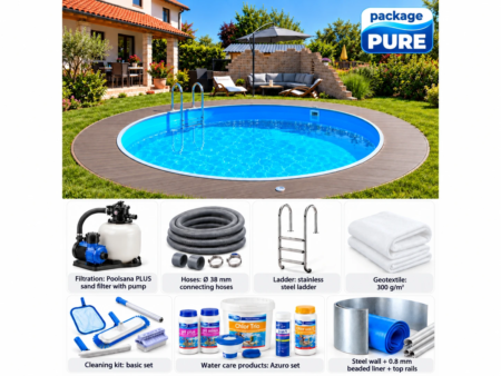 In-ground round pool MTH Atlantic Round L Ø 3.50 m – DIY, PURE package