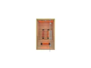 Infrared sauna Marimex POPULAR 2003 L with red LED lighting, a glass door, a bench and Redlight heaters