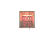 Marimex UNITE XXL combination sauna, front view with warm orange lighting and red infrared panels