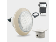 Комплект с 1 бял LED прожектор, трансформатор и кабелна кутия, пясъчна бленда