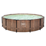 Swing 305 × 76 cm metal frame pool in Natural Teak color