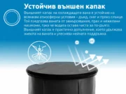 Инфографика за устойчивия външен капак на кръгла вана за студено потапяне срещу дъжд, сняг, UV лъчи и насекоми