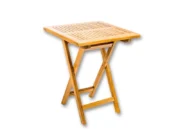 Quadratischer Balkontisch Ambra aus Teak, Ansicht schräg von oben