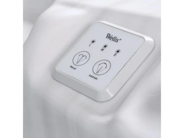 Небольшая панель Wellis с индикаторами L, M, R и режимами Manual и Automatic в джакузи Everest