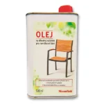 Holzöl Mountfield 500 ml in einer Dose mit rotem Deckel und Etikett für Holzmöbel