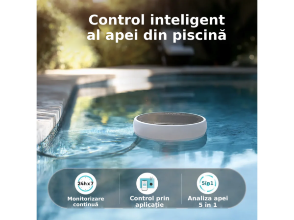 Monitor smart pentru piscină Aiper HydroComm Pro – analiză a apei 5-în-1 și comunicare subacvatică – Control inteligent, al a