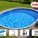 Монтажен овален базен AZURO 404DL 5,50 × 3,70 × 1,20 м со филтрација – пакет ECONOMY