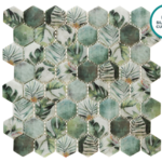 Mozaic hexagonal din sticlă ceramică Giungla – foaie de mozaic