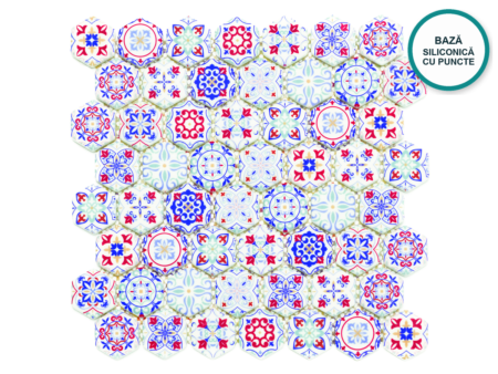 Mozaic hexagonal din sticlă ceramică Guimarães – foaie de mozaic