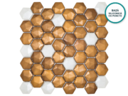 Mozaic hexagonal din sticlă ceramică La Digue – foaie de mozaic