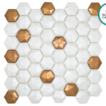 Mozaic hexagonal din sticlă ceramică Silhouette – foaie de mozaic
