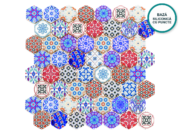 Mozaic hexagonal din sticlă ceramică Tashkent – foaie de mozaic