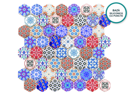 Mozaic hexagonal din sticlă ceramică Tashkent – foaie de mozaic