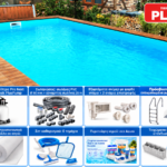 Стиропорен басейн Poolsana Linea 4 DL 8×4 м – съдържание на пакет PLUS