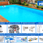 Ορθογώνια πισίνα από φελιζόλ Poolsana Linea 4 DL 8×4 m – πακέτο PROFI