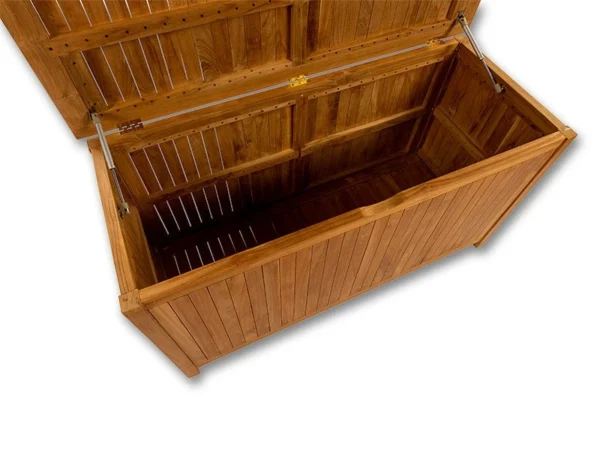 Open Gentle cushion box from above – interior, hinges and gas struts