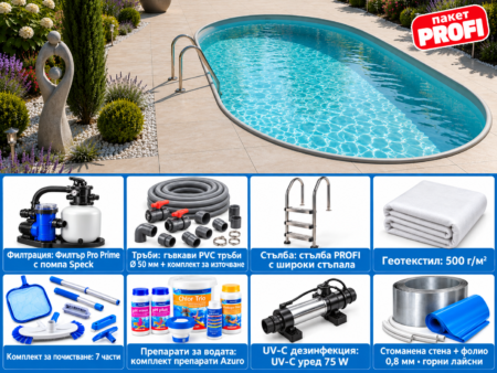 Овален басейн Atlantic 3 DL 7,00×3,50 м – пакет PROFI