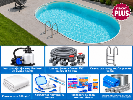 Овален басейн Atlantic 1 DL 5,25×3,20 м – пакет PLUS