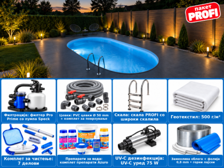Овален басейн Atlantic 2 DL 6,00×3,20 м – пакет PROFI