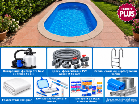 Овален басейн Atlantic 4 DL 8,00×4,00 м – пакет PLUS