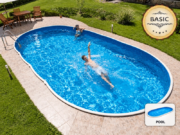 Ovaler Aufstellpool AZURO 405DL 7,30 × 3,70 × 1,20 m – Paket BASIC