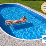 Ovaler Aufstellpool AZURO 407DL 9,10 × 4,60 × 1,20 m – Paket BASIC