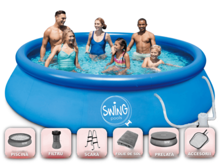 Piscină gonflabilă Swing Quick Set® 457 x 107 cm – pachet SUPER – PISCINĂ, FILTRU