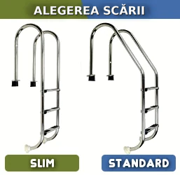 Scară pentru piscina prefabricată Ibiza – modele Slim și Standard