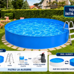 Piscină rotundă AZURO 360 Ø 3,60 × 0,90 m cu scară și filtru