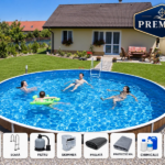 Piscină rotundă demontabilă AZURO 403DL Ø 5,50 × 1,20 m cu filtrare – pachet PREMIUM