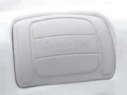 Headrest with embossed Canadian Spa International lettering in an Aquas swim spa