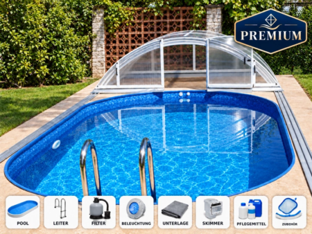 Pool IBIZA 1 DL 6,00 × 3,20 × 1,50 m – Paket PREMIUM