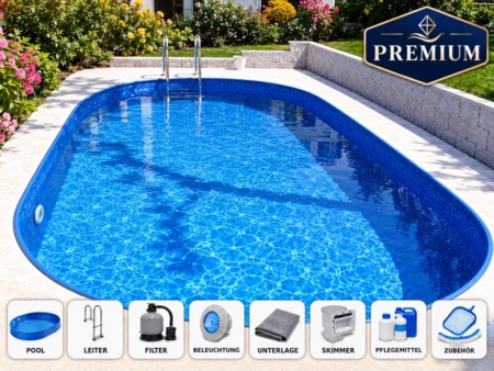 Pool IBIZA 2 DL 7,00 × 3,50 × 1,50 m – Paket PREMIUM