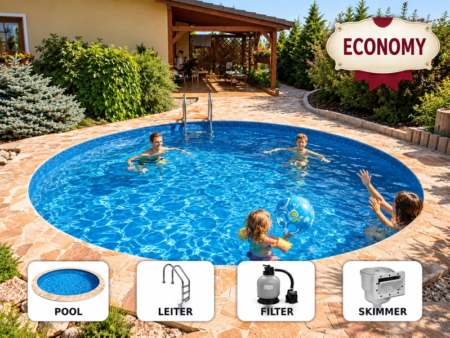 Pool IBIZA Round XL 5,00 × 1,50 m – Paket ECONOMY