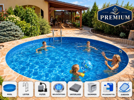 Pool IBIZA Round XL 5,00 × 1,50 m – Paket PREMIUM