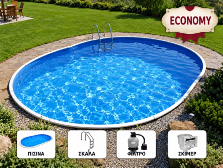 Προκατασκευασμένη οβάλ πισίνα AZURO 404DL 5,50 × 3,70 × 1,20 m με φίλτρανση – πακέτο ECONOMY