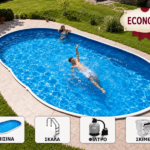 Προκατασκευασμένη οβάλ πισίνα AZURO 405DL 7,30 × 3,70 × 1,20 m με φίλτρανση – πακέτο ECONOMY