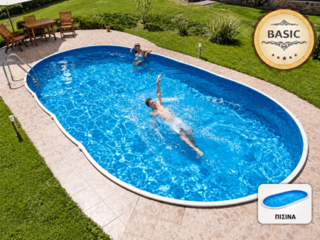 Προκατασκευασμένη οβάλ πισίνα AZURO 405DL 7,30 × 3,70 × 1,20 m – πακέτο BASIC