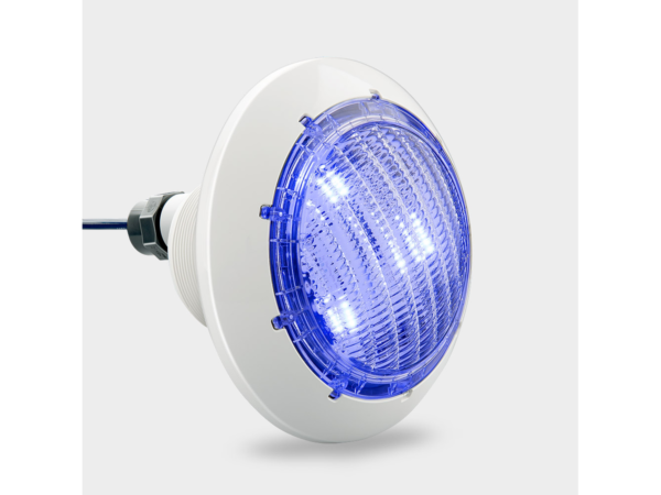 RGB LED прожектор Compact Power, светещ в синьо