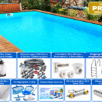 Rechteckiger Styroporpool Poolsana Linea 4 DL 8×4 m – Paket PROFI High Level