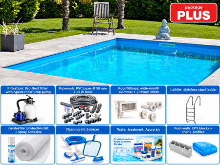 Rectangular EPS pool Poolsana Linea 1 DL 5×3 m – PLUS package